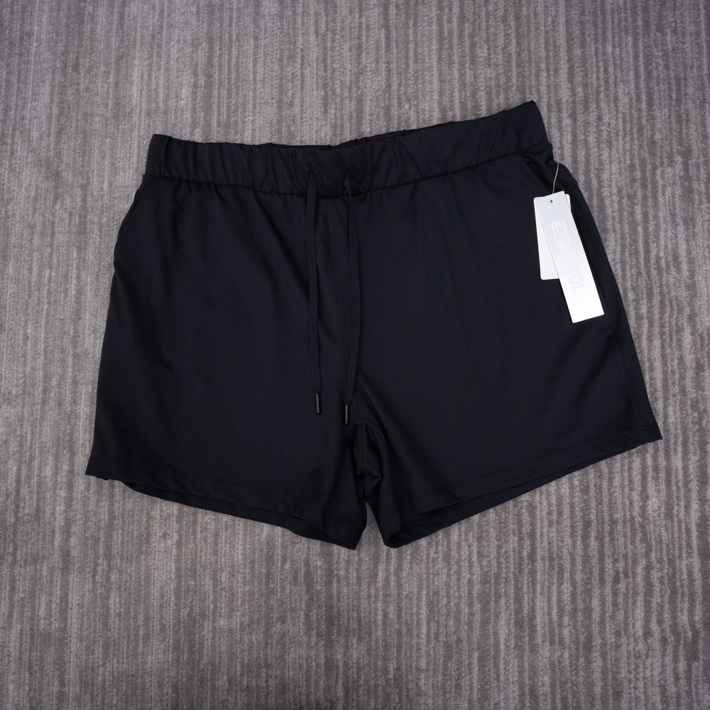 32 Degrees Cool Athletic Shorts Womens Large Black New Drawstring Pockets